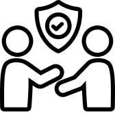 two people and privacy badge icon